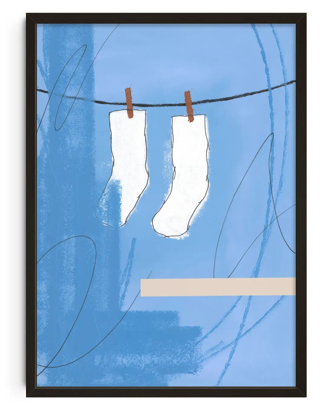 SOCKS ON A CLOTHESLINE