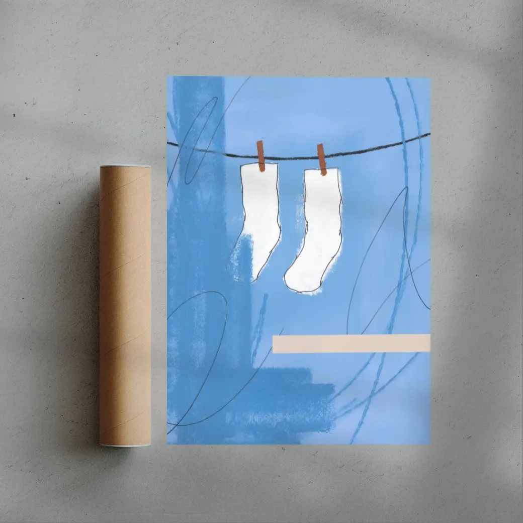 SOCKS ON A CLOTHESLINE