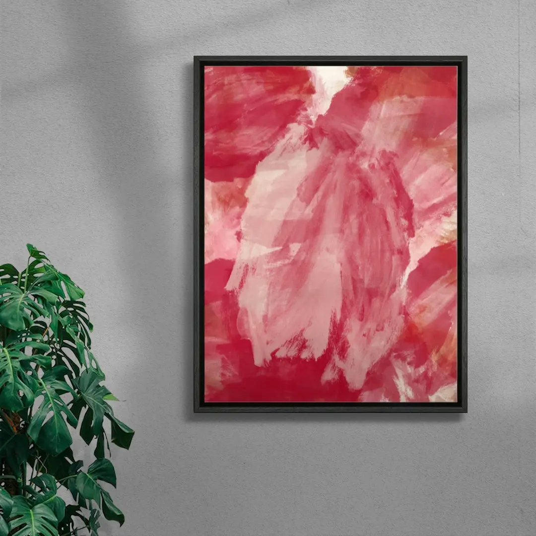 Abstract Minimalist Painting in Red and Pink