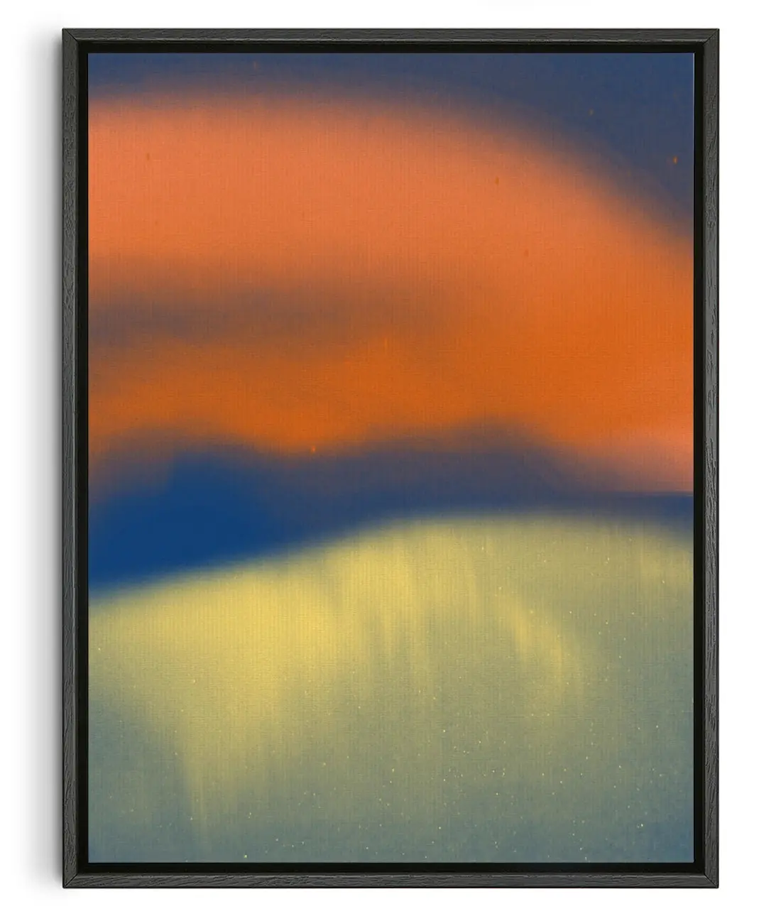 Abstract landscape in neon orange, yellow and blue