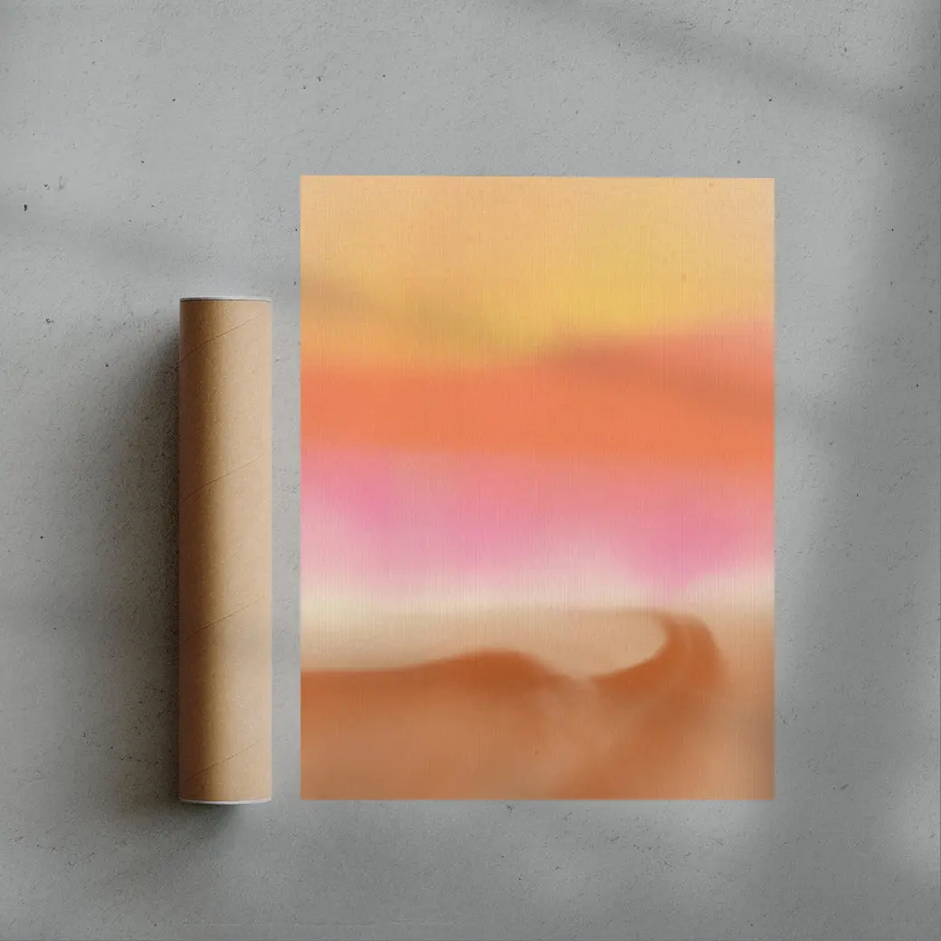 Dreamy abstract landscape in pastel and neon colors