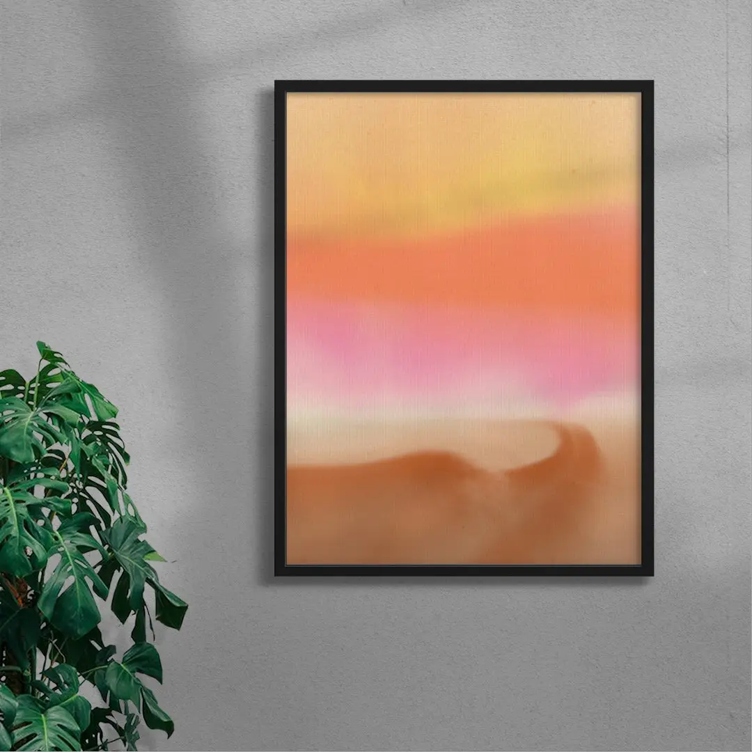 Dreamy abstract landscape in pastel and neon colors