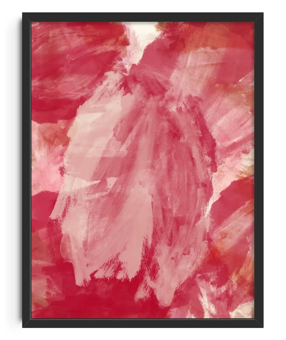 Abstract Minimalist Painting in Red and Pink