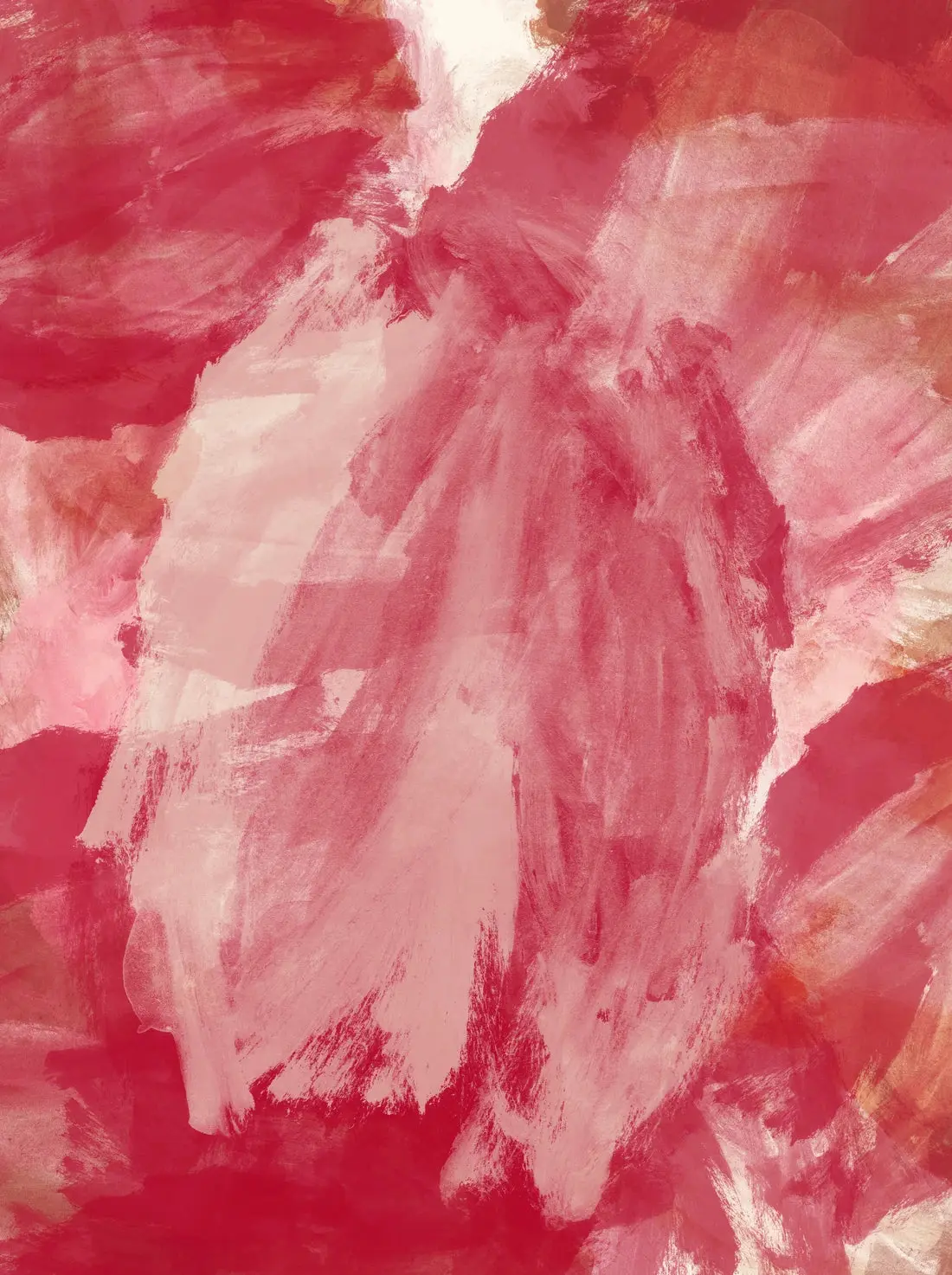 Abstract Minimalist Painting in Red and Pink