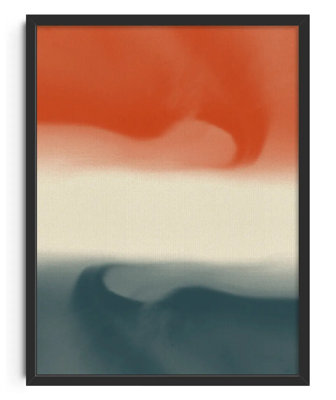 Abstract in vivid red and teal